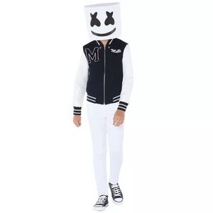 Marshmello DJ Black and Cream Varsity Jacket -Kids SZ XL/ 13/14